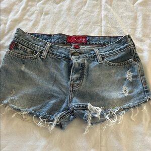 Hollister Women's Frayed Jean Shorts - Light Blue